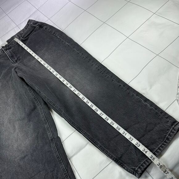 Boden Jeans Womens 30 Washed Black Boyfriend Slouchy Cotton Crop Straight Leg - Picture 13 of 14